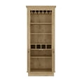 thumbnail image 1 of Depot E-Shop Gale 2-Door Bar Cabinet with 5 Shelves, Built-in Bottle Storage and Glass Rack, Macadamia, 1 of 7