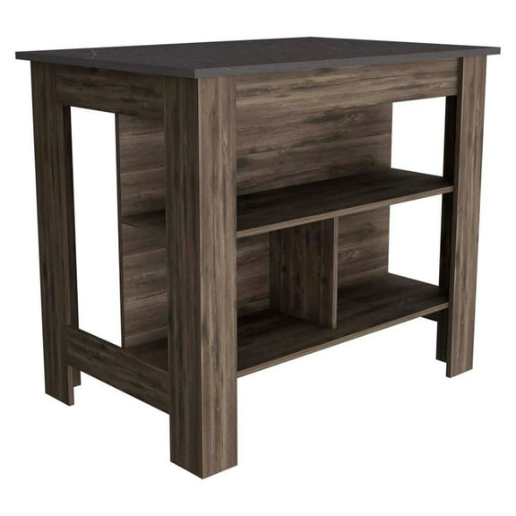 Depot E-Shop Delos Kitchen Island Dark Brown - Onix