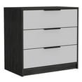 thumbnail image 1 of Depot E-Shop DE-CIB5533 Egeo 3 Drawers Dresser with Superior Top, Smokey Oak & White, 1 of 6