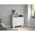 thumbnail image 1 of DEPOT E-SHOP Stamford Two Drawer Dresser, Four Legs, Two Open Shelves, Countertop-White, For Living Room, 1 of 5