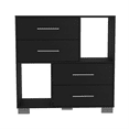 thumbnail image 1 of DEPOT E-SHOP Fountain Dresser, Two Open Shelves, Four Drawers, Black, 1 of 7