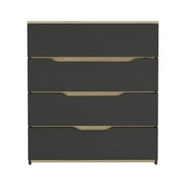 DEPOT E-SHOP Aralia Drawer Dresser-Four Drawers, Countertop-Black/Light Oak, For Bedroom