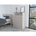 thumbnail image 1 of DEPOT E-SHOP Serbian Four Drawer Dresser, Superior Top, One Open Shelf, Light Gray / White, 1 of 5