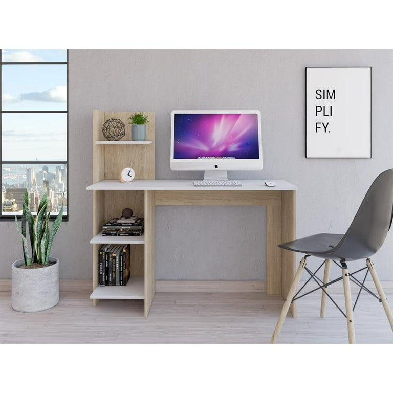 Depot E Shop DE EDB5560 120 in. Toronto Writing Desk White Pine