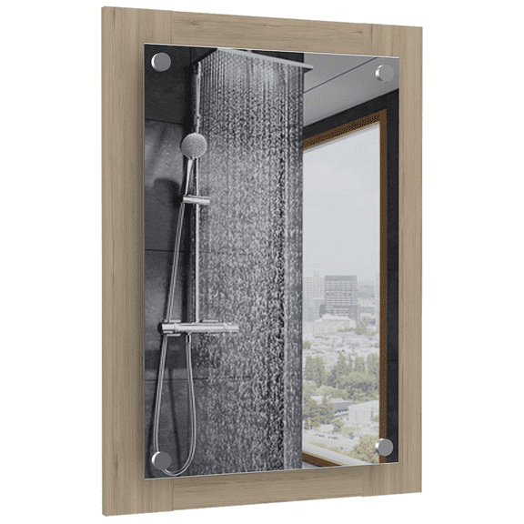 Depot E-Shop Siena Bathroom Mirror, Frame, Looking Glass, Light Pine
