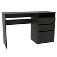 thumbnail image 1 of Depot E-Shop Kenai Computer Desk with 3 Drawers and Open Shelf, Black, 1 of 7