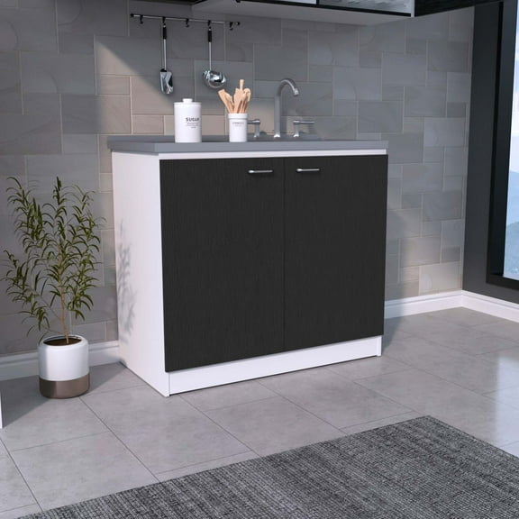 SALENTO UTILITY SINK WITH CABINET BLACK WENGUE