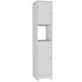 thumbnail image 1 of Depot E-Shop Yaka 68-inch Tall Double Door Cabinet with 4 Interior Shelves and Open Shelf, White, 1 of 7