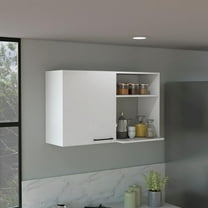 DEPOT E-SHOP Salento 2 Stackable Wall-Mounted Storage Cabinet with 2 Side Shelf, White