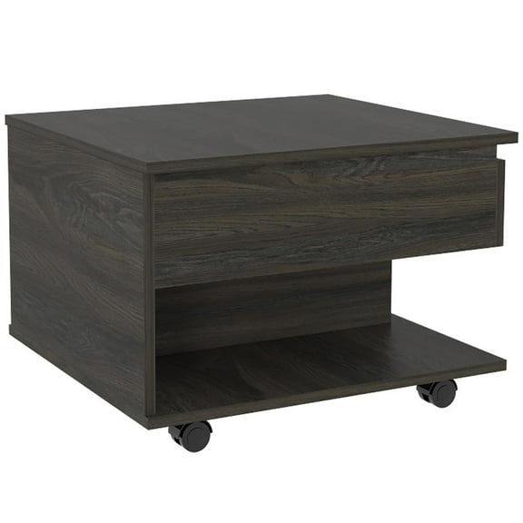 Depot E-Shop Babel 22-inch Wide Lift Top Coffee Table with Caster Wheels and 1 Shelf, Carbon Espresso