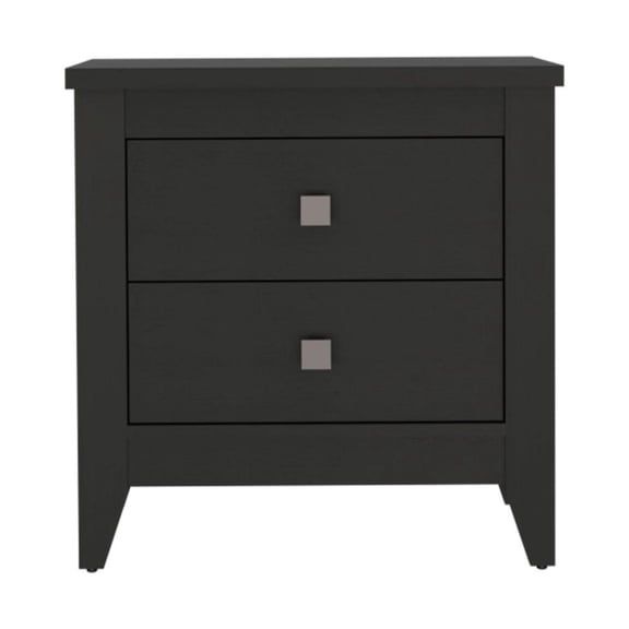 DEPOT E-SHOP Oasis Nightstand, Two Shelves, Four Legs, Countertop-Black, For Bedroom