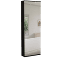 thumbnail image 1 of Depot E-Shop Baltimore Wall Mounted Shoe Rack With Mirror, Black, 1 of 7