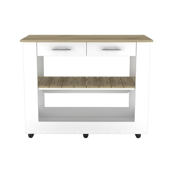 DELOS 46 KITCHEN ISLAND WHITE-LIGHT OAK