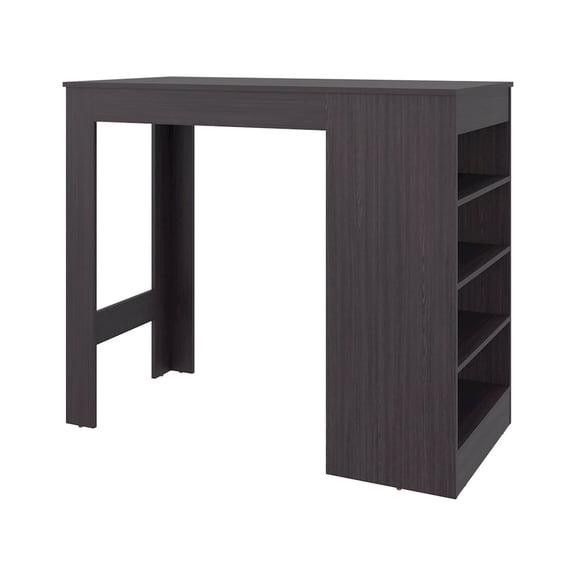 Depot E-Shop Dulac Kitchen Island, 4 Shelves, Black Wengue