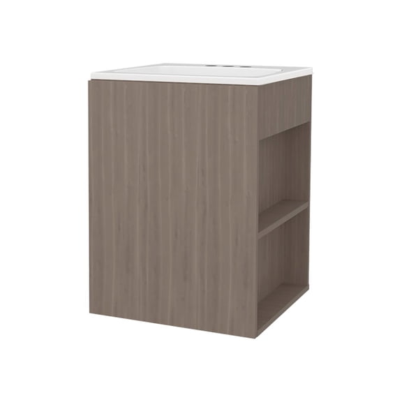 Depot E-Shop Froid Bathroom Vanity, 1 Door, 3 shelves, Smokey Oak