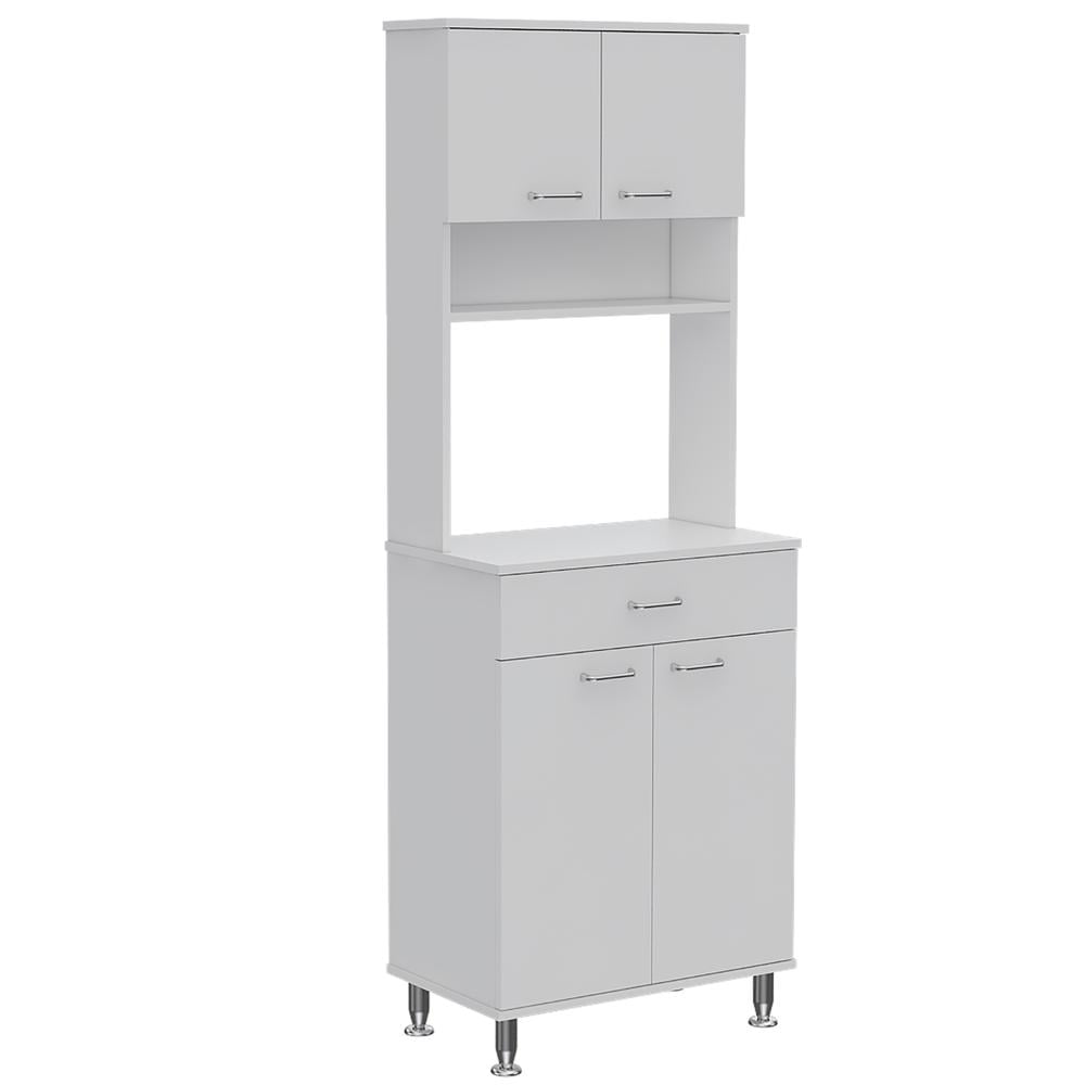 Helis White 66.5" Double Door Kitchen Pantry Cabinet
