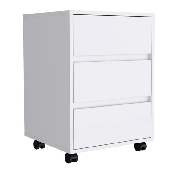 Ibero Work Ready Filing Cabinet with Three Drawers - White