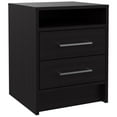 thumbnail image 1 of Depot E-Shop Leyva Nightstand with 2 Drawers and Open Shelf, Black, 1 of 8