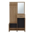 thumbnail image 1 of Depot E-Shop Olpe Hall Tree, 2 Doors, 1 Drawer, 1 Shelf, 1 Mirror, Natural Oak, 1 of 7