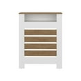 thumbnail image 1 of Depot E-Shop Parma Radiator Cover Cabinet, 1 Shelf, White / Walnut, 1 of 5