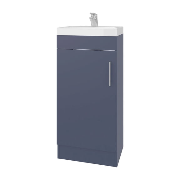 Depot E-Shop Reyno Vanity, 1 Door, 1 Shelf, Alby Blue