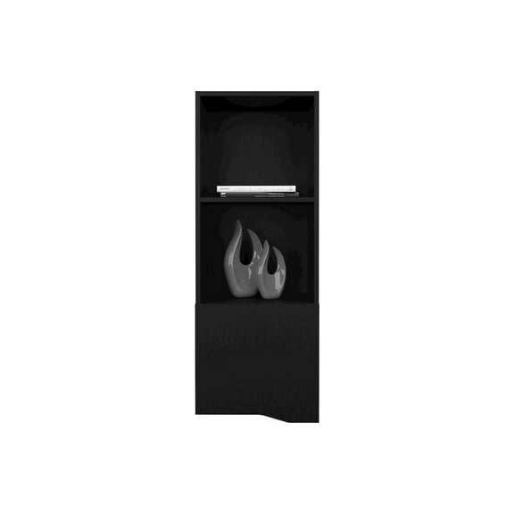 Depot E-Shop Salem Wall Cabinet with 1 Door and 3 Shelves, Black