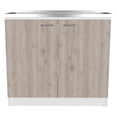thumbnail image 1 of Depot E-Shop Salento Freestanding Sink With Double Door Cabinet, 2 Shelves, White/Light Gray, 1 of 5