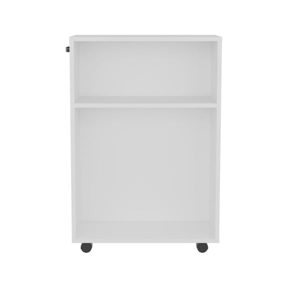 Depot E-Shop Saltillo Storage Cart, 2 Shelves, 4 Wheels, White