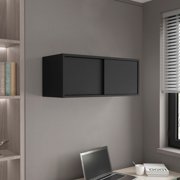 DEPOT E-SHOP Slana Wall Cabinet 13" H, 2 Sliding doors, 1 Shelf, Black