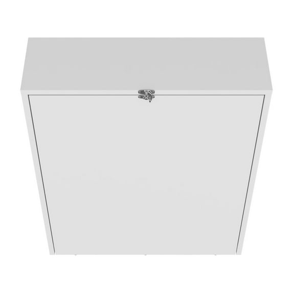 DEPOT E-SHOP Folding Table with Shelves - 54.8" White Console Table, 4 Tier Storage