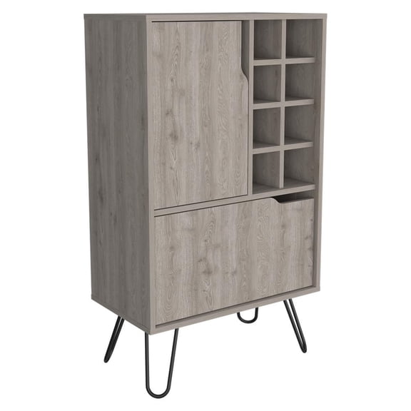 Depot E-Shop Zamna L Bar Cabinet-Light Grey