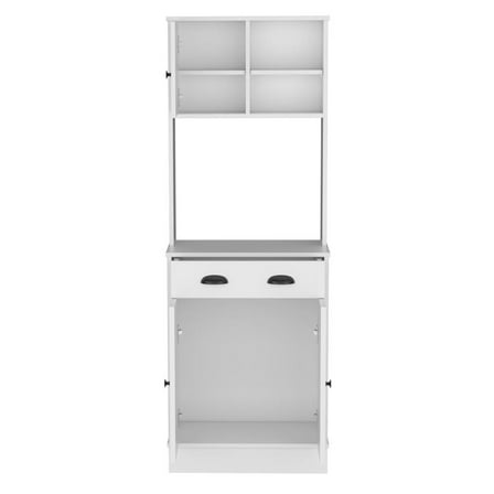 Depot E-Shop Selmer Pantry Cabinet with Drawer and 3-Doors, White