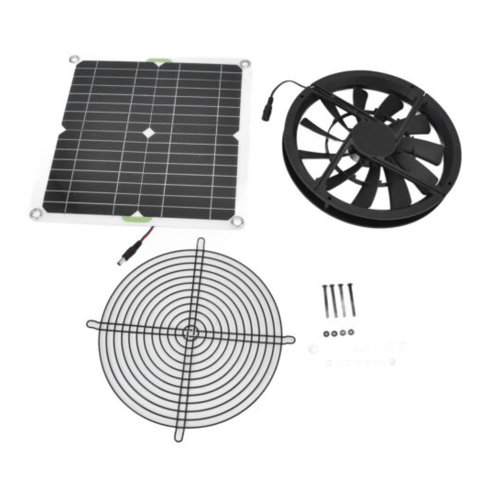 Depot Esh 100W Waterproof Solar Panel Fan Kit For Greenhouse Shed Pet House