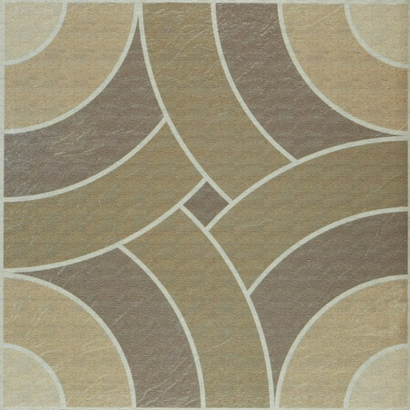 Retro 12" x 12" Self Adhesive Floor Tiles, 621 Swirls Toffee, 20 Tiles/box