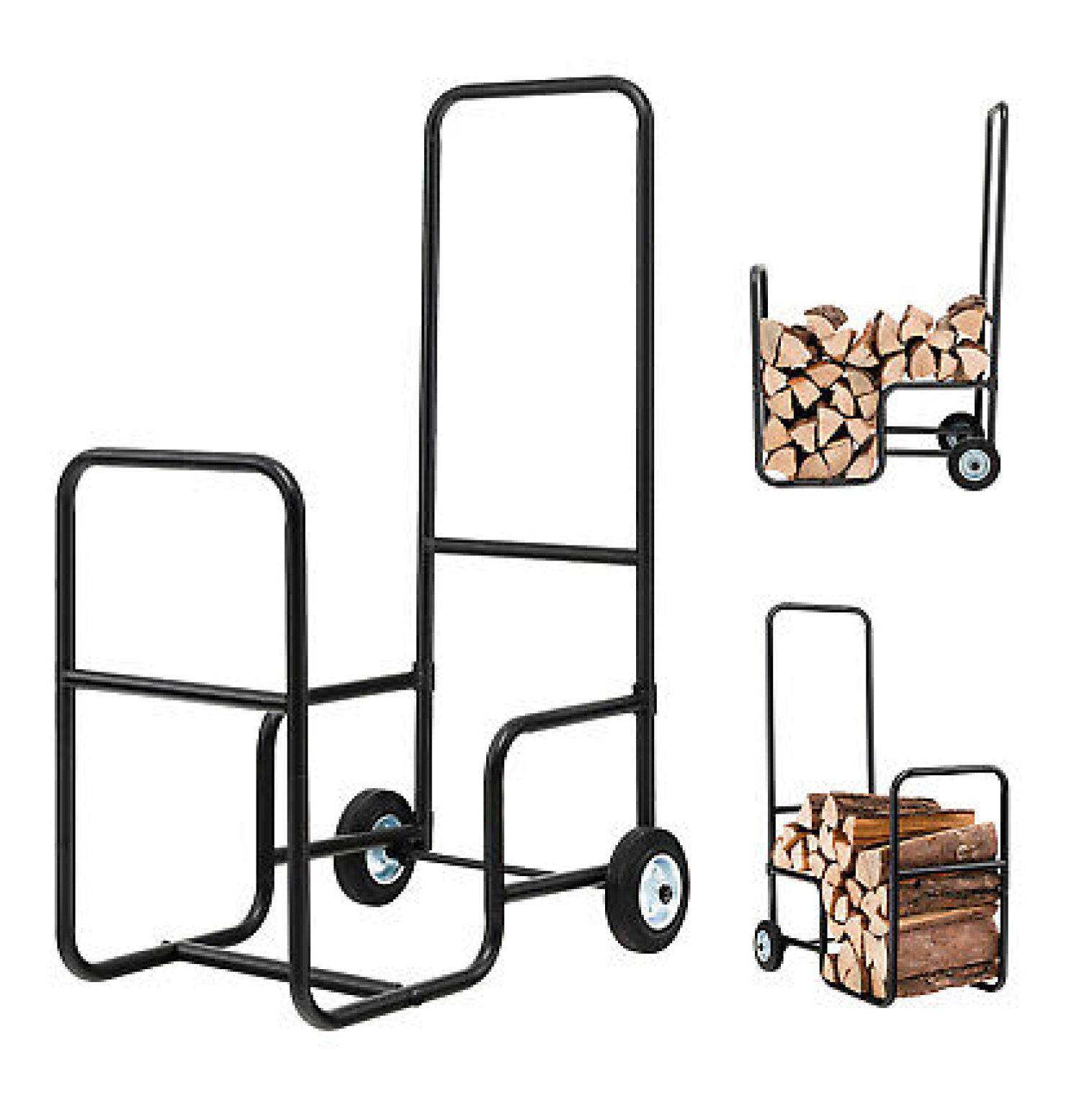 Depot Esh Firewood Wood Mover Hauler Fire Rack Caddy Cart Dolly Rolling ...