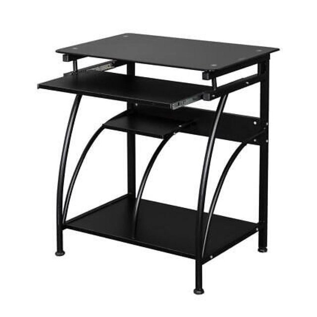 Depot Esh Home Office Computer Desk Writing Table with Glass Top and
