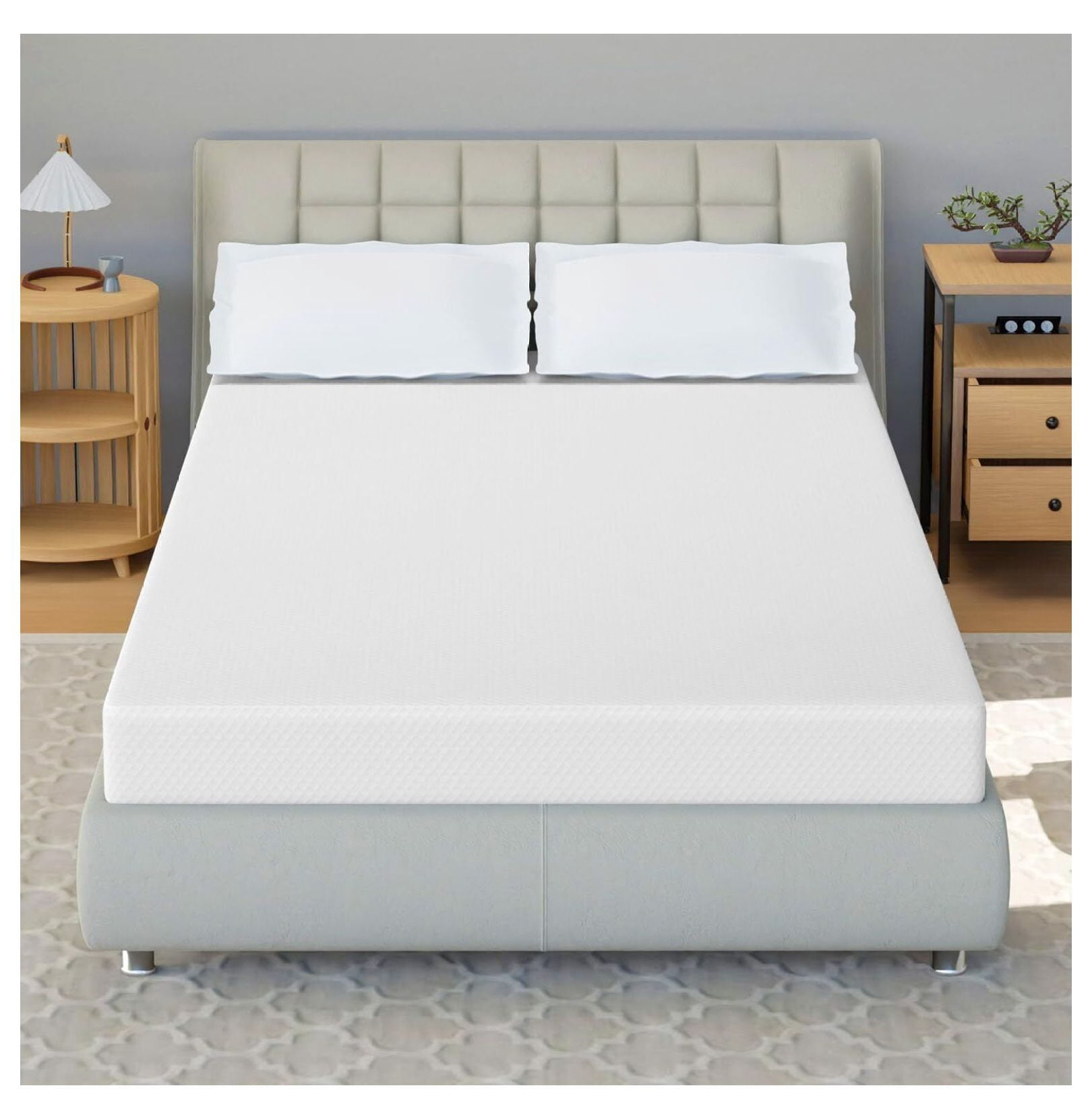 Depot Esh mattress, gel Memory foam, cooled gel foam, 75 "l x 39"w x 5 "h white