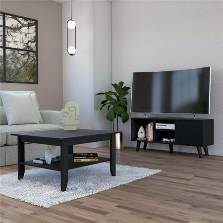 Depot Eshop CLIV7 Atlanta Living Room Set, Black - 2 Piece