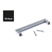 Depot Eshop LLC, Square Bar Pulls for Cabinets, 4", Stainless Steel, Set of 10