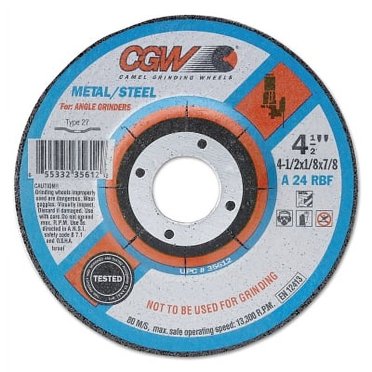 Benchmark Abrasives Pro 4.5" X 1/4" X 5/8"-11 Depressed Center Grinding Wheel – Type 27, Aluminum Oxide, 40-Pack