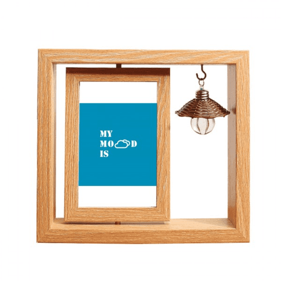 Depressed Mood Cloud Weather Wooden Rotating Picture Photo Frame 4x6