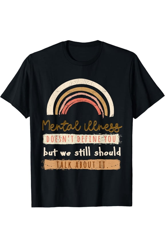 Depression Mental Health Awareness T-ShirtMen's and women's gift, black and white T-shirt, size: Extra large S-4XL