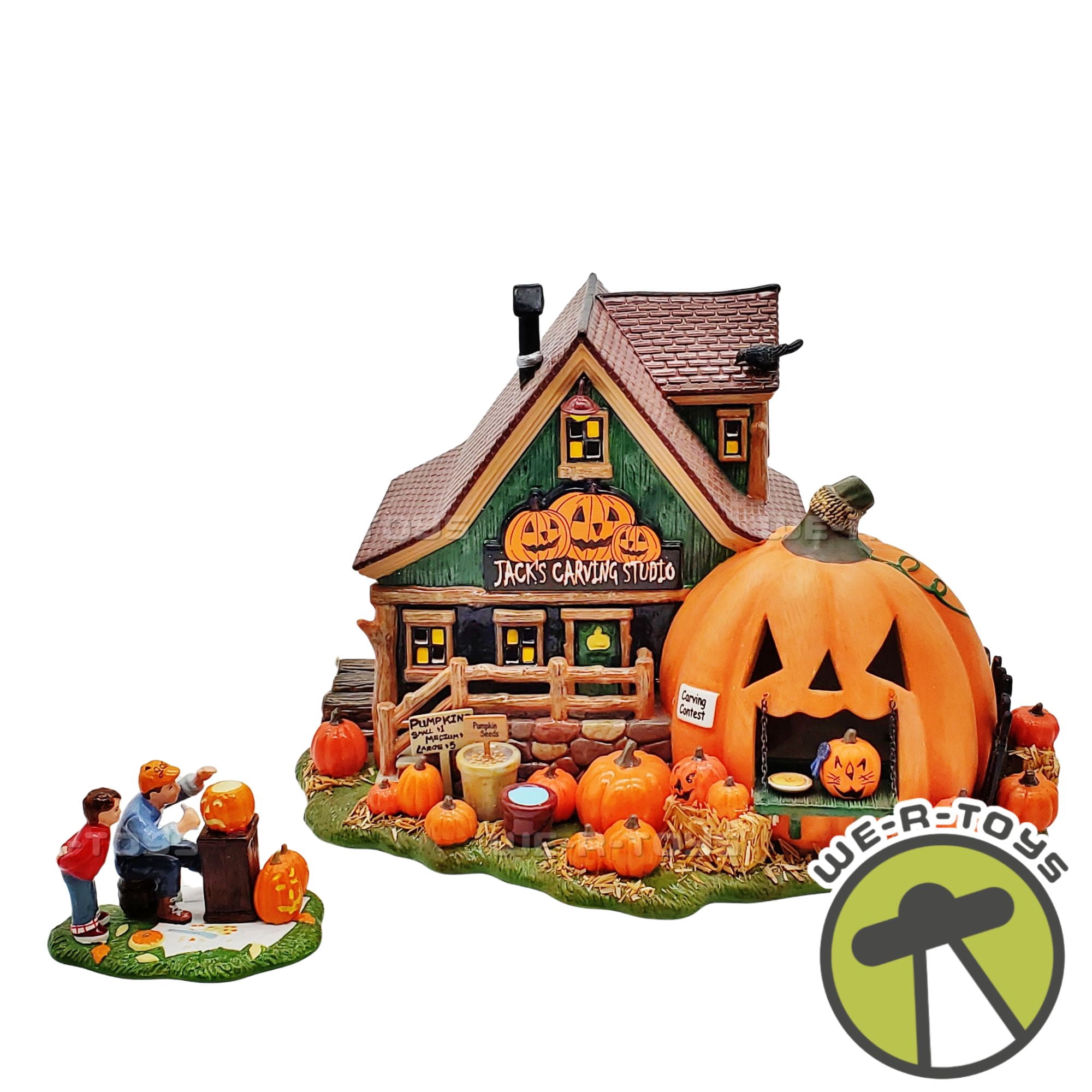 Dept 56 Halloween Jack's Pumpkin Carving Studio Lighted Complete #54600 ...