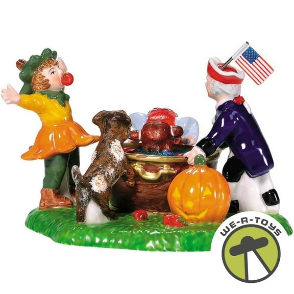Dept 56 Snow Village Halloween Series Bobbing for Apples Figurine 56.55185
