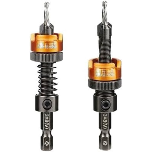 Depth Adjustable Countersink Drill Bit (3 x 8mm, 1/8" x 5/16") 1 count