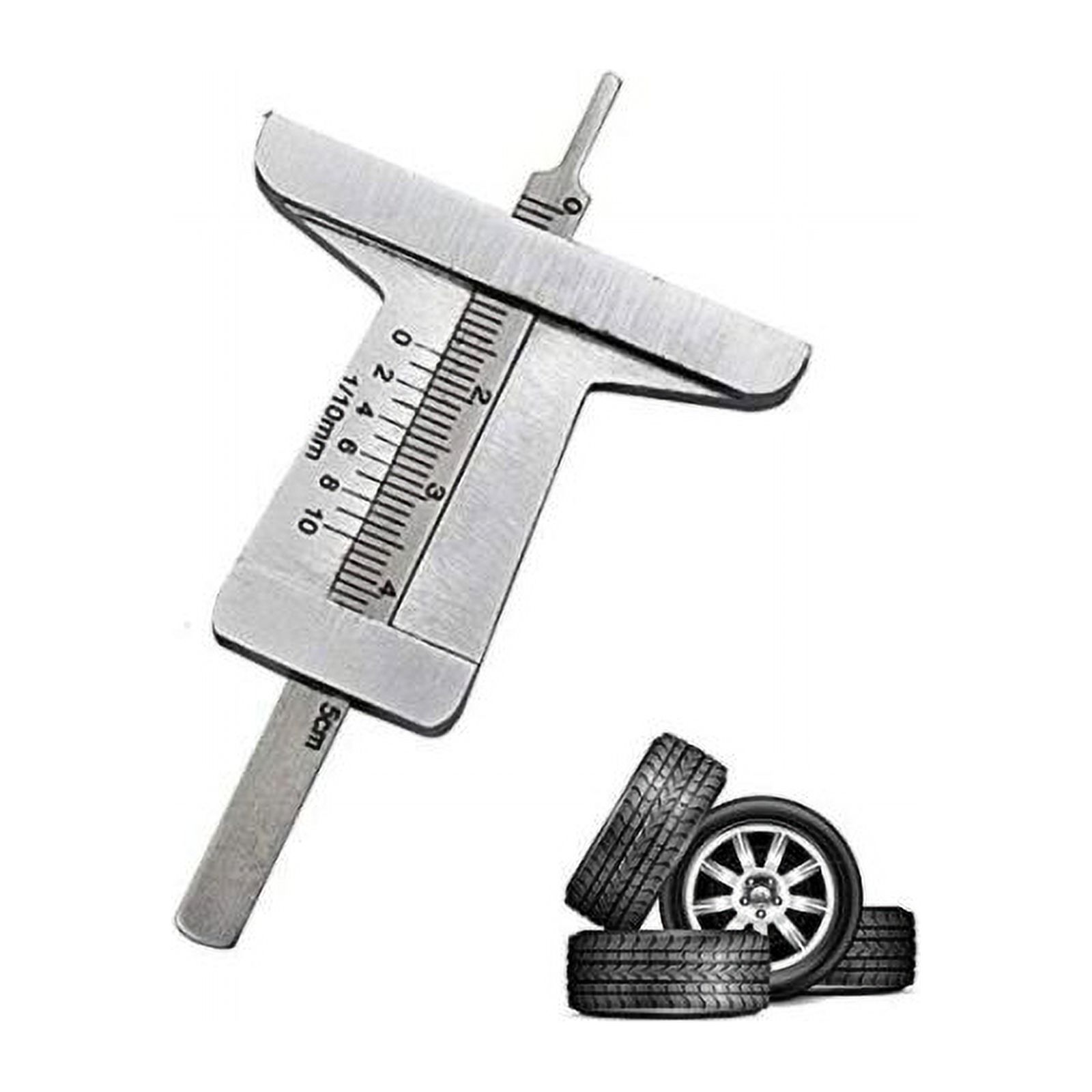 Depth Gauge, Tire Depth Gauge, Car Tire Tester Checker Stainless Steel