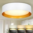 thumbnail image 1 of Depuley 15" 1 Light LED Flush Mount Ceiling Light Modern Dimmable Close to Ceiling Light for Living Room Bedroom Kitchen Dining, Matte White with Gold Inside, Bulb Included, 1 of 9