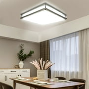 Depuley 17.6 Modern LED Ceiling Light Fixture with Remote Industrial Square Flush Mount Ceiling Light for Living room Dining Kitchen, Memory Function, 48W Dimmable 3 Color