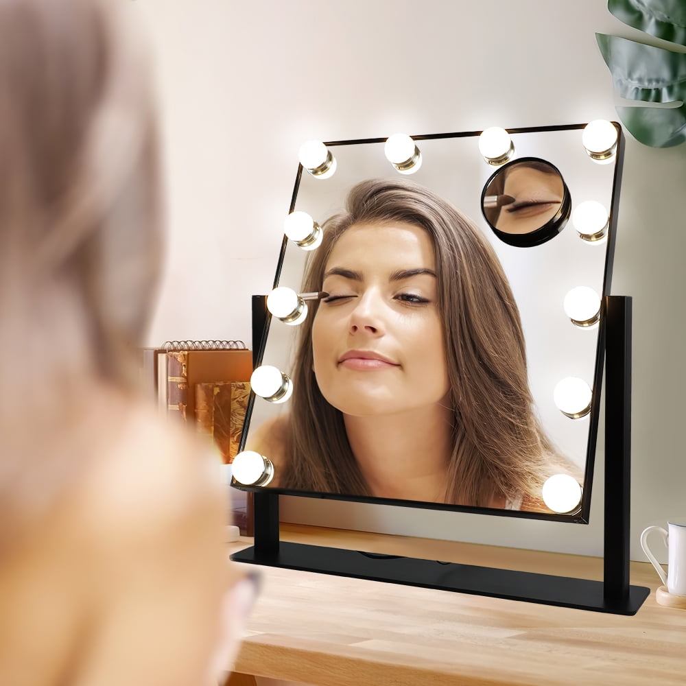 Depuley 18inch Hollywood Vanity Mirror Black Makeup Mirror Smart Touch