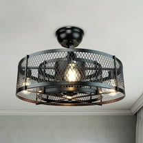 Depuley Cage Ceiling Fan with Light for Bedroom 20 inches